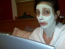It ain't pretty. Computer + Face Mask = Fake Relaxation